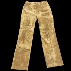 Newport News Women’s Brown 10P Easy Style Lined Leather Pants***